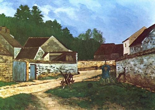 Alfred-Sisley-dorfstrasse-in-marlotte-1866 Poster Canvas Movie Film Print A0 A1