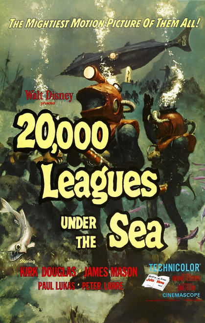 20,000 Leagues Under the Sea 2 UPSCALED Poster Canvas Movie Film Print A0 A1 A2