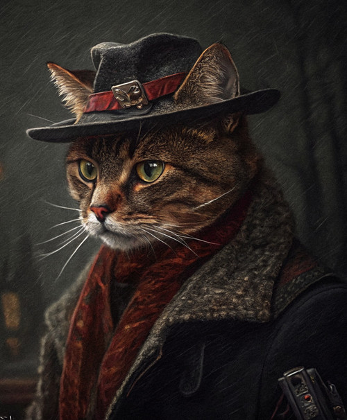 Mafia Pet PortraitCustom Funny Canvas Royal Pet PortraitRenaissance Pet Portrait