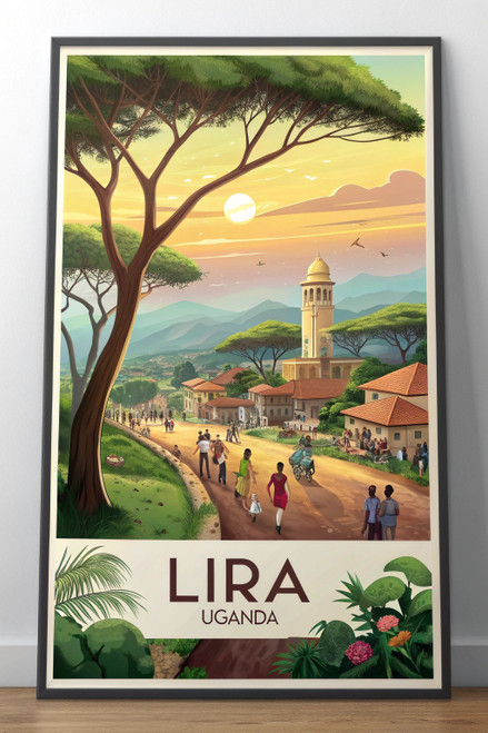 Vibrant Lira City Uganda Travel Poster - African Landscape Art Print Poster Movi