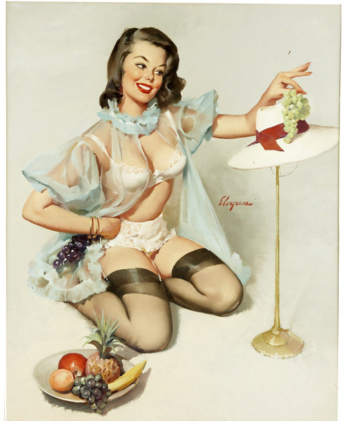 Gil Elvgren - Pinup Girl - Tasteful Design 1960 Poster Canvas Movie Film Print A