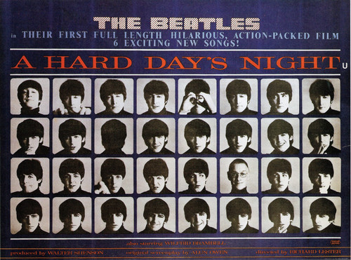 A Hard Day's Night -British 1964 Poster Canvas Movie Film Print A0 A1 A2 A3 A4 A