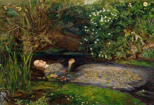 John_Everett_Millais_-_Ophelia_- Corners Poster Canvas Movie Film Print A0 A1 A2