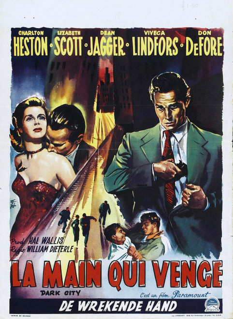 Dark City (1950)_2 Movie Film Poster Canvas iconic design