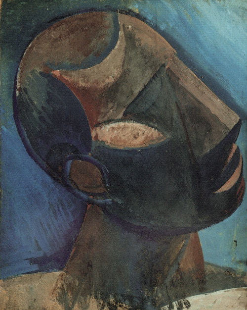 Pablo Picasso - Head of a Man fall 1908 Poster Canvas Movie Film Print A0 A1 A2