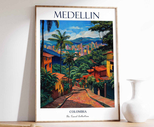 10_Medellin Print, Medellin Travel Poster, Colombian Travel Print, Tropical Deco