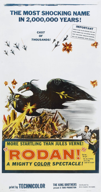 Rodan Flying Monster 02 Poster Canvas Movie Film Print A0 A1 A2 A3 A4 A5 A6 Art