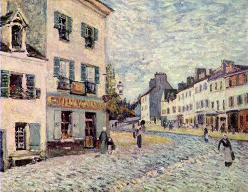 Alfred-Sisley-street-in-marly-1876 Poster Canvas Print Art Painting Decor Reprin