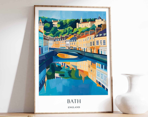 1_Bath Poster, England Poster, Travel Poster, Bath Print, Georgian Architecture