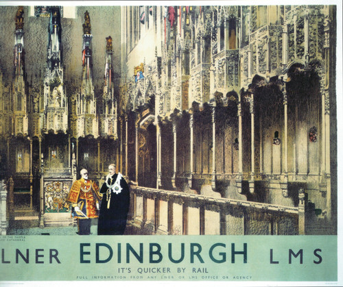Scotland Railway vintage poster (22) Edinburgh 5 Poster Canvas Movie Film Print