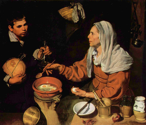 Velazquez Old woman frying eggs Poster Canvas Movie Film Print A0 A1 A2 A3 A4 A5