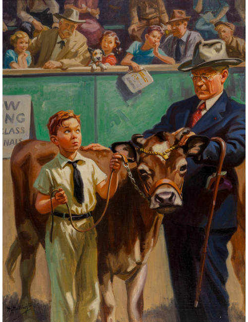 Henry Hintermeister Showing the Prize Calf Poster Canvas Movie Film Print A0 A1