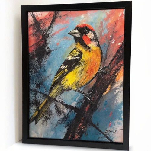 Goldfinch Bird Oil Pastel Wall Art Print Animal Vintage Print Goldfinch Print (1 Goldfinch Bird Oil Pastel Wall Art Print Animal Vintage Print Goldfinch Print (1