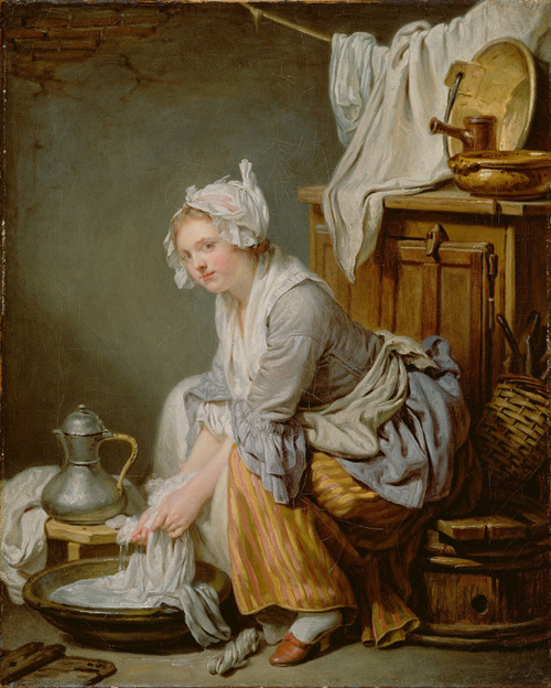 Jean-Baptiste_Greuze_(French_-_The_Laundress_(La_Blanchisseuse) Poster Canvas Mo