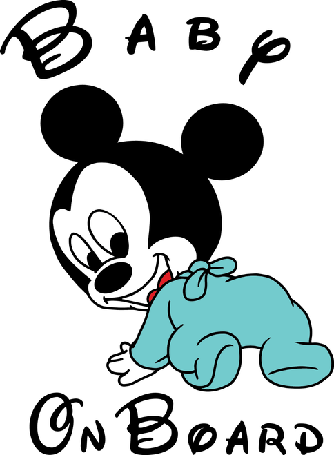 Baby on board Mickey Poster Canvas Movie Film Print A0 A1 A2 A3 A4 A5 A6 Art Wal