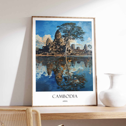 2_Cambodia Poster, Home Decor, Travel Art, Asian Wall Art, Asia Travel Poster, L