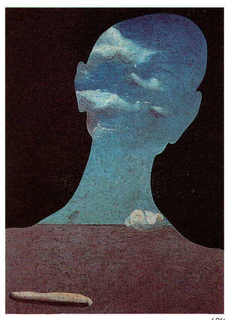 Man with head in clouds