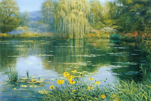 Peter Ellenshaw - Giverny Lake Autumn 1988 Poster Canvas Movie Film Print A0 A1