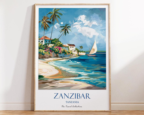 2_Tanzania Travel Poster Set, African Travel Prints, Zanzibar Art, Tanzania Post