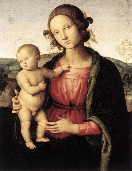 Perugino_Pietro_Madonna_and_Child_Borghese Poster Canvas Movie Film Print A0 A1 Perugino_Pietro_Madonna_and_Child_Borghese Poster Canvas Movie Film Print A0 A1