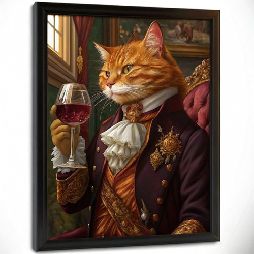 Ginger Cat Aristocrat Wall Art Retro Cat In A Suit Print Poster Art Cat Gift (3)