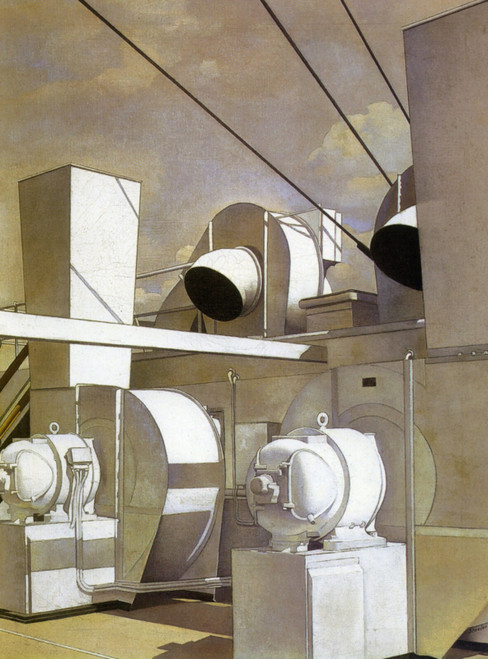 1929 Charles Sheeler Pont Superieur Upper Deck American painting Poster Canvas M