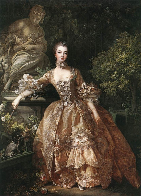 francois-boucher-Portrait-of-Marquise-de-Pompadour Poster Canvas Movie Film Prin