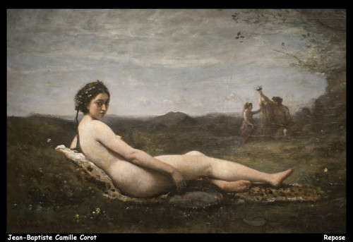 jean-baptiste-camille-corot---repose_11077577153_o(1) Poster Canvas Movie Film P