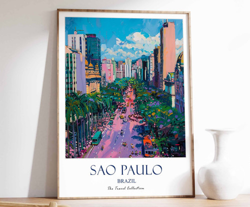 4_Sao Paulo Print, Sao Paulo Travel Poster, Brazil Travel Print, Tropical Decor,