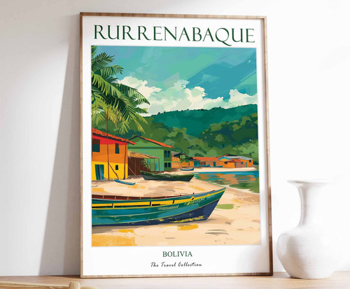 2_Rurrenabaque Print, Rurrenabaque Travel Poster, Bolivia Travel Print, Tropical