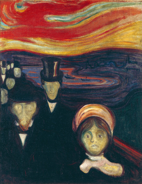 Edvard Munch - Anxiety 1894 Poster Canvas Print Art Painting Decor Reprint wall