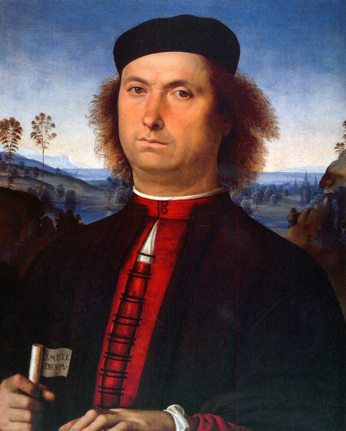 PERUGINO, Pietro - Portrait of Francesco delle Opere Poster Canvas Movie Film P