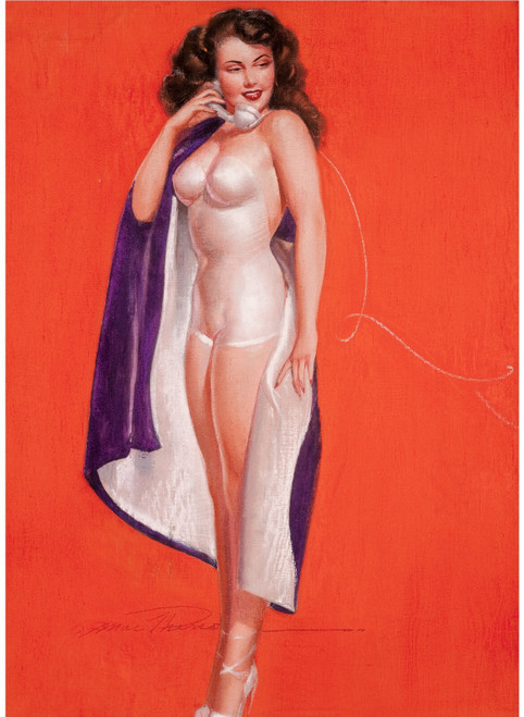 Earl Macherson - Pinup Girl - Pin-Up on a Phone Call 1940 Poster Canvas Movie Fi