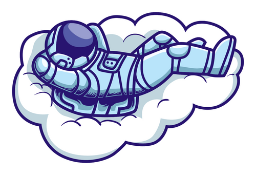 186. Astronaut chill out in the sky sticker Poster Canvas Movie Film Print A0 A1