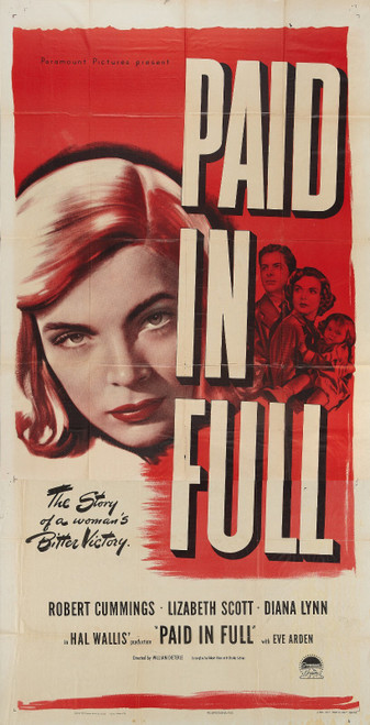 Paid in Full (1950)_2 Poster Canvas Movie Film Print A0 A1 A2 A3 A4 A5 A6 Art Wa