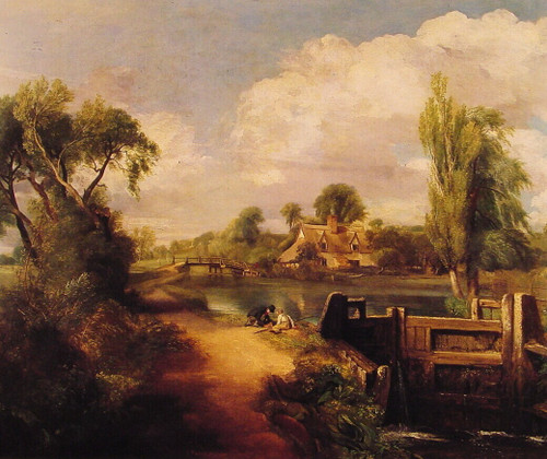 Constable_Landscape_Boys_Fishing Poster Canvas Movie Film Print A0 A1 A2 A3 A4 A