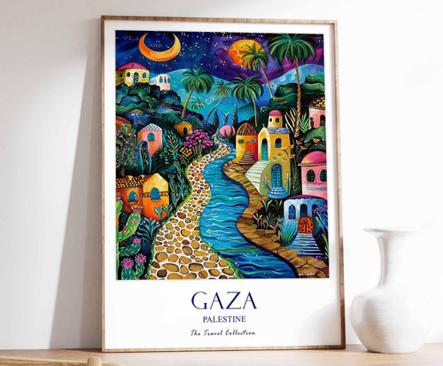 8_Gaza Print, Gaza Travel Poster, Islamic Decor, Islamic Art, Islamic Poster, Pa
