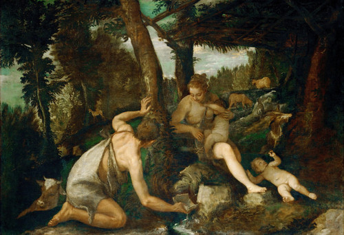 Paolo Veronese -- Adam and Eve after the Expulsion from Paradise Poster Canvas M