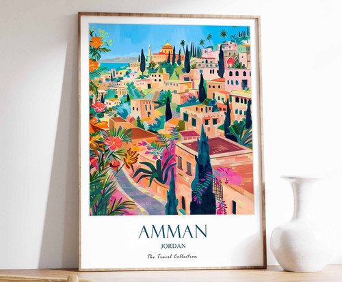 10_Amman Print, Amman Travel Poster, Jordan Travel Print, Islamic Decor, Gift fo