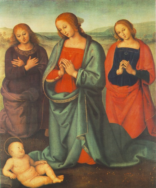 Perugino_Pietro_Madonna_with_Saints_Adoring_the_Child_1503 Poster Canvas Movie F