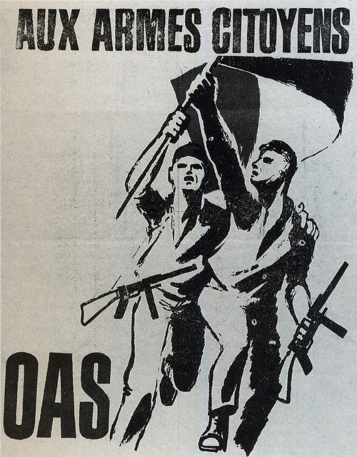 1962 OAS Aux armes citoyens Affiche clandestine, Post Poster Canvas Movie Fil