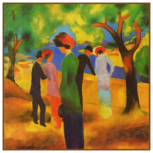 01a14x141913_OrencoOriginalsAugustMackeLady_in_a_Green_Jacket Art Gallery Poster