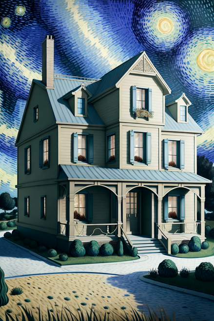 Dali's and Van Gogh's House (17) Poster Canvas Print Art Painting Decor Reprint
