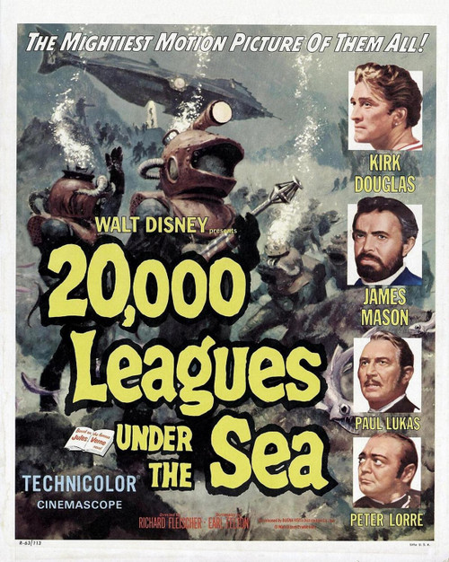 20000 Leagues Under the Sea (1954)_1 Movie Film Poster Canvas iconic design