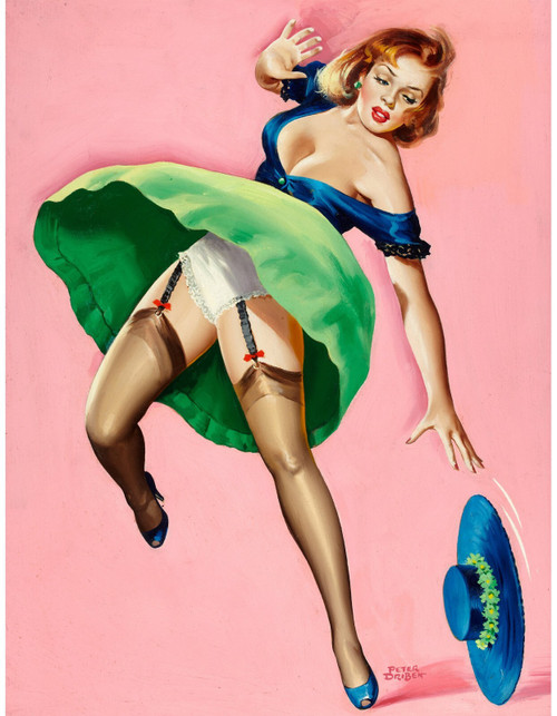 Peter Driben - Pinup Girl - Girl With Dropped Hat 1953 Poster Canvas Movie Film
