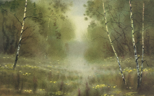 Chinese Watercolour Landscape (4) Poster Canvas Movie Film Print A0 A1 A2 A3 A4