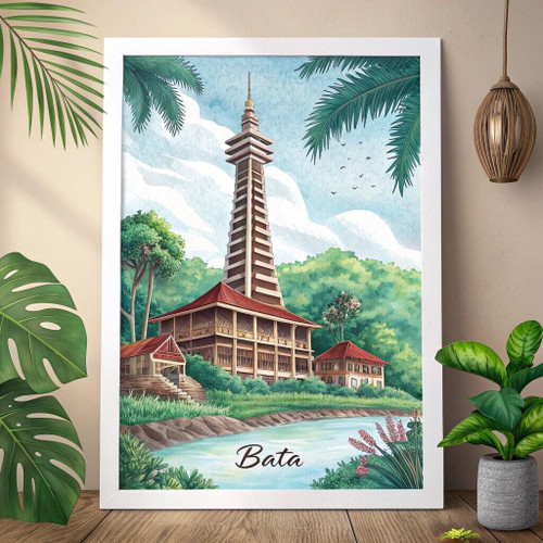 Bata Equatorial Guinea Captivating Travel Poster - Cultural Landmarks Art Print