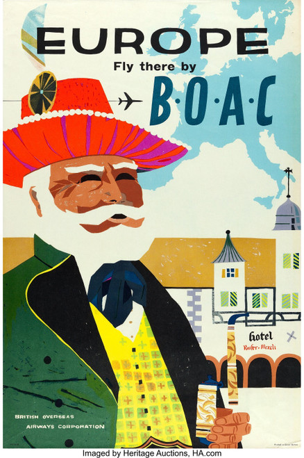 BOAC Travel Posters (1957 1959). British Travel Posters B Poster Canvas Movie Fi