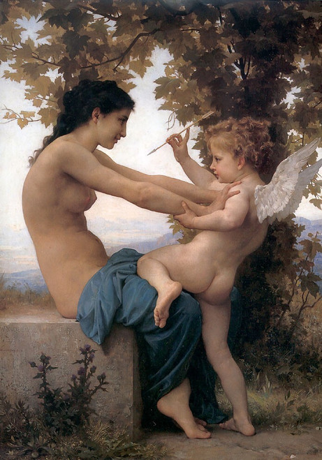 Bouguereau_Jeune_fille_se_defendant_contre_lamour Poster Canvas Movie Film Print
