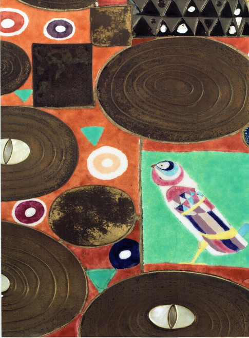 Detail of left -hand mosaic wall-Klimt 1909-11 p3 Art Gallery Poster Canvas Prin